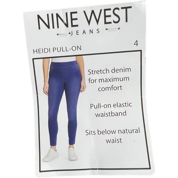 Nine West Skinny Pull-On Jeans, Size 4, Mid/Dark Wash, NWT - Picture 9 of 16